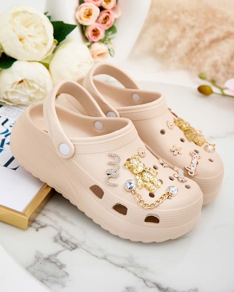 Royalfashion Naiste Fescas-ornamentidega kummist flip-flopid