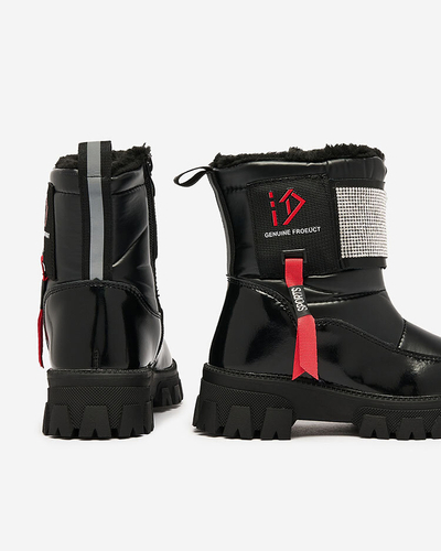 Royalfashion Черные детские ботинки a'la snow boots Fesifa
