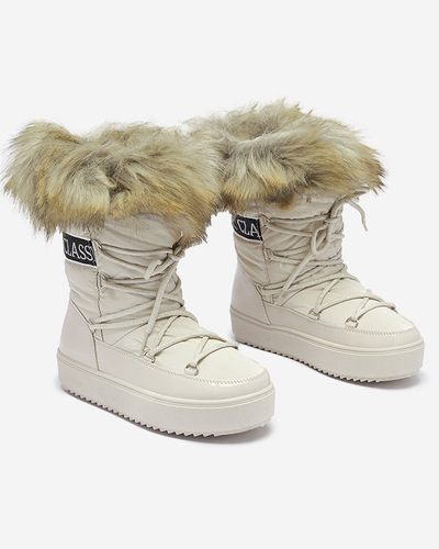 Beežid naiste karusnahaga liibuvad lumesaapad Lilitsa- Jalatsid