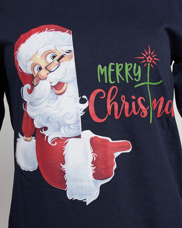 Mereväesinine naiste 2-osaline jõulupyjama jõulutrükiga- Rõivad
