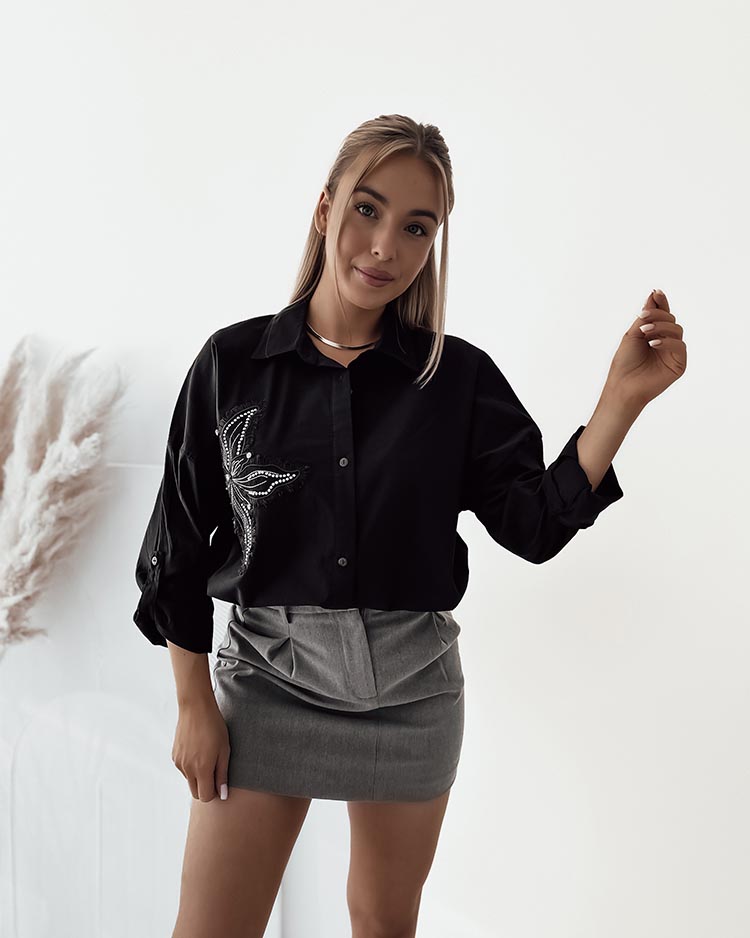 Royalfashion Женская рубашка с нашивкой