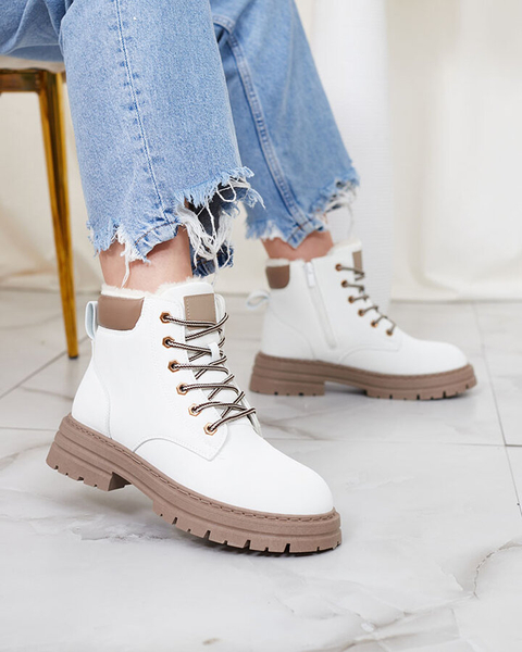 Royalfashion White women's insulated trapper boots Radoras