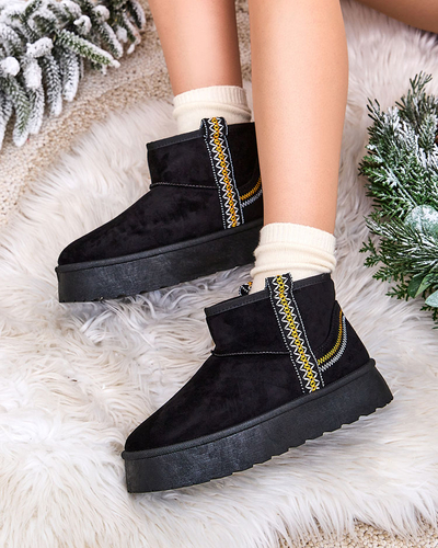 Royalfashion Women's short boots a'la snow boots with ornament Erititta