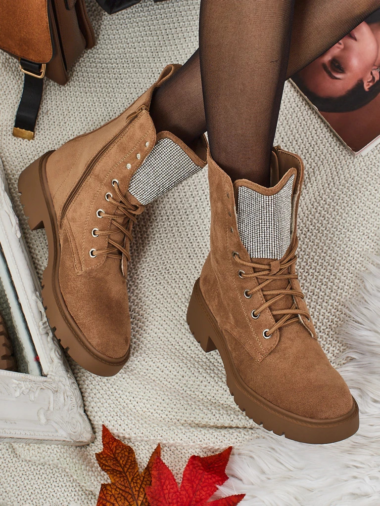 Eco Suede Lace-up Women's Ankle Boots Ferlyne