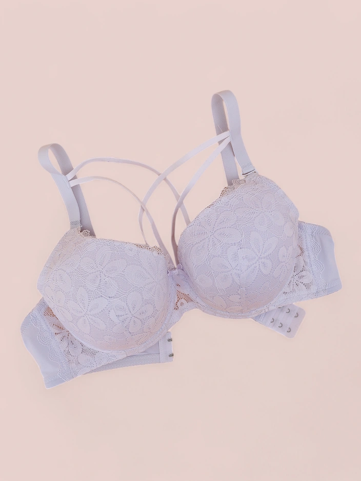 Royalfashion Women's padded bra with lace