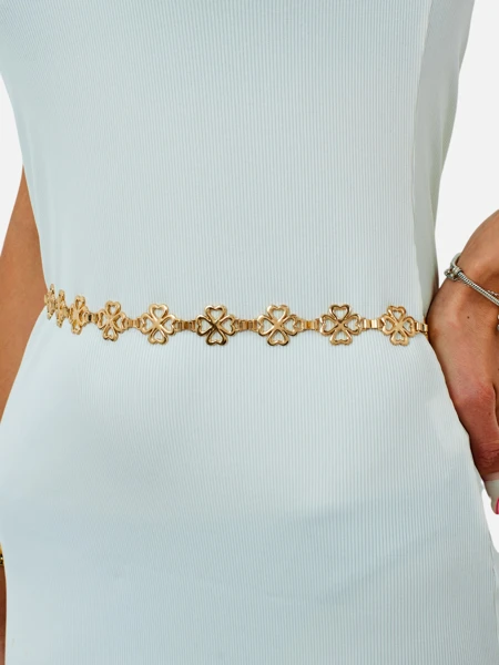 Женский металлический ремень Royalfashion с клевером