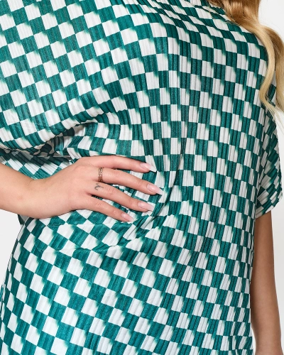 Roheline naiste plisseeritud mustriline komplekt - Rõivad