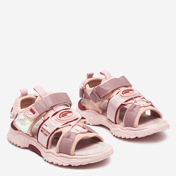 Roosad tüdrukute sandaalid Velcro Roserroga- Jalatsid