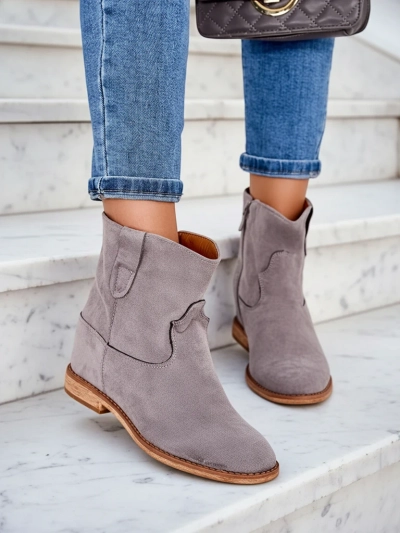 Royalfashion cowboy-style boots on a covered wedge Patorias