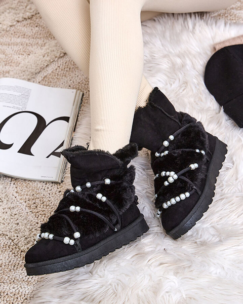 Royalfashion Women's snow boots with pearls Cuvilav