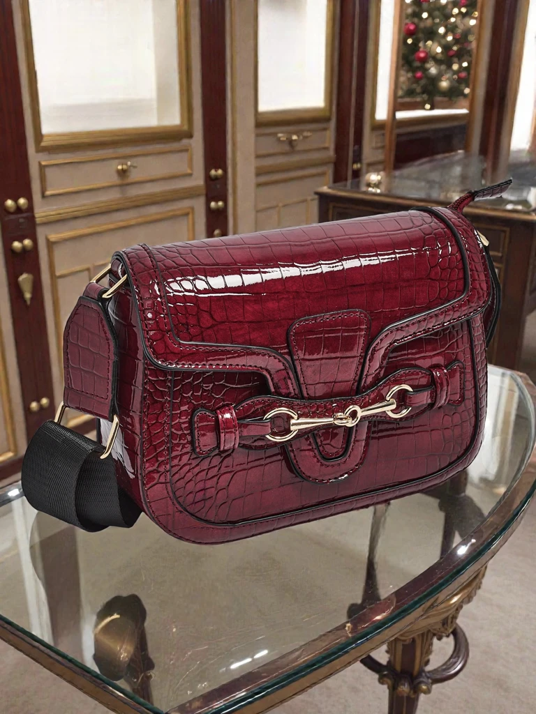 Aurora Women's Bag Burgundy Ecological Leather Elegant