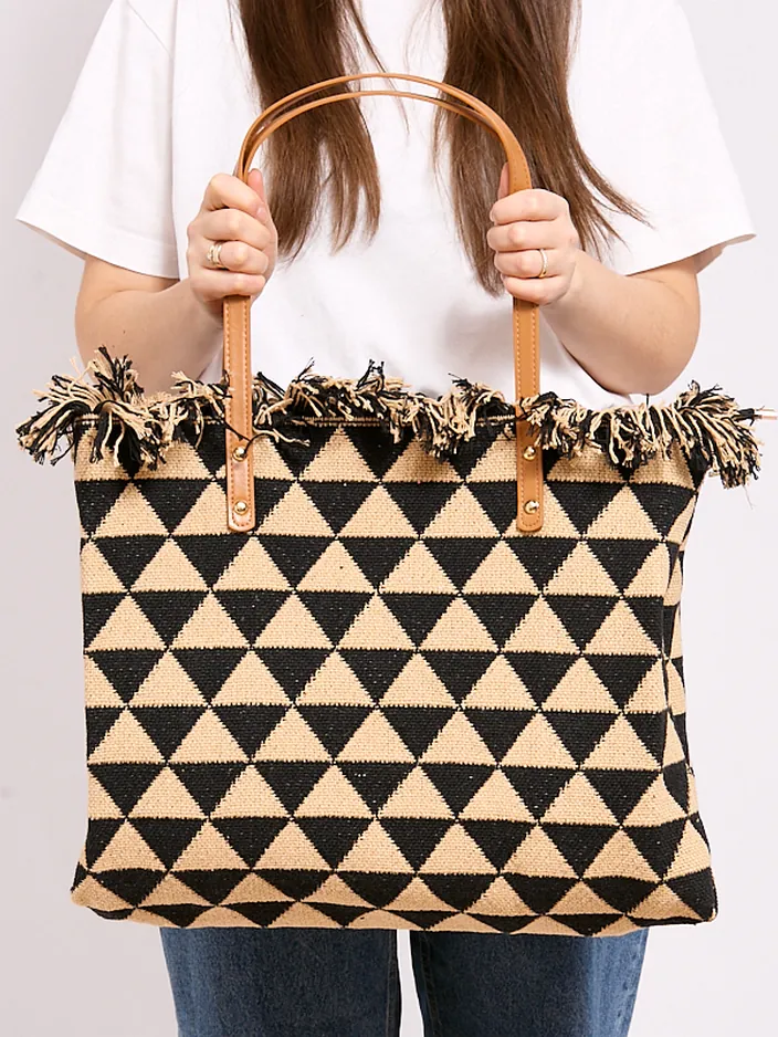 Brown braided mailbag on gold chain - Accessories