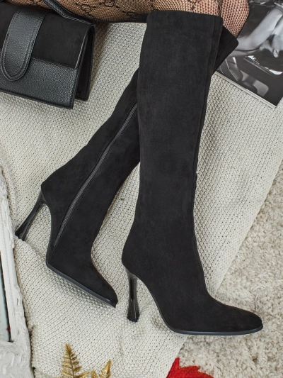 Women's Eco-Suede Stiletto Heel Knee-High Boots Arvelora