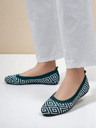 Royalfashion Fabric naiste baleriinikingad geomeetrilise mustriga Metric