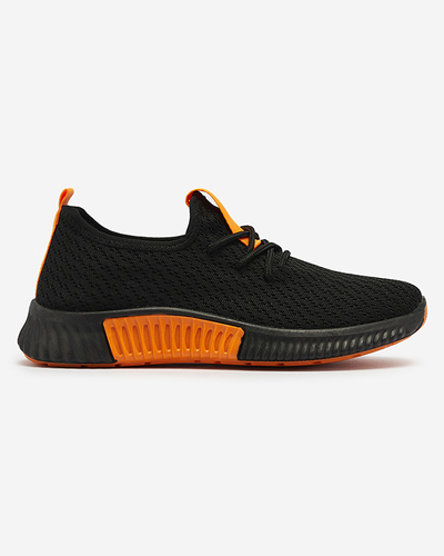 Black women's sports shoes with orange inserts Keteti - Footwear