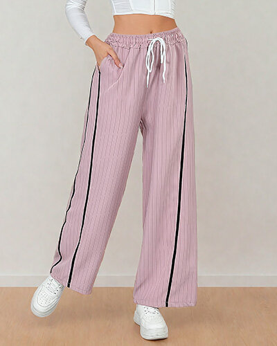 Royalfashion Женские брюки из ткани в полоску с полосками