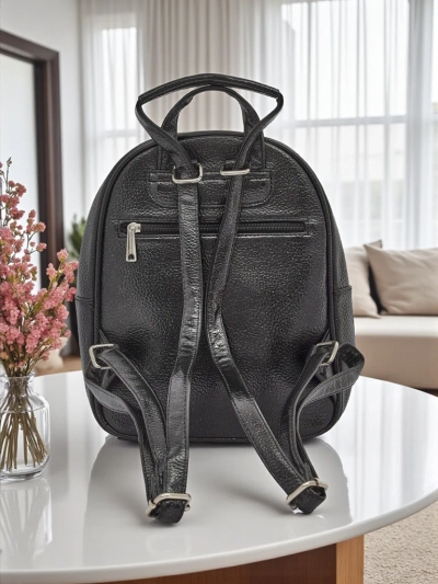 Royalfashion Women's backpack made of eco leather with stripes Metallic Stripes