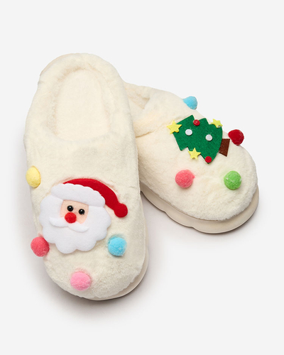 Royalfashion Christmas women's slippers in white Fertemse