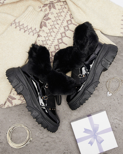 Mustad naiste pitsiga lumesaapad Fentes- Jalatsid