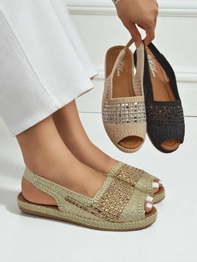 Women's espadrille sandals with rhinestones Belle Sparkle