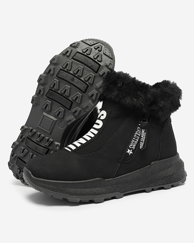 Valentina Black Fur Ankle Boots