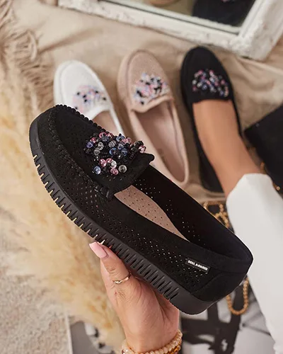 Royalfashion Women's beaded openwork moccasins Namis