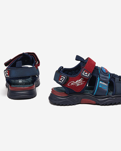 Meresinine ja bordoopunased poiste sandaalid Velcro Roser-Footwear'iga