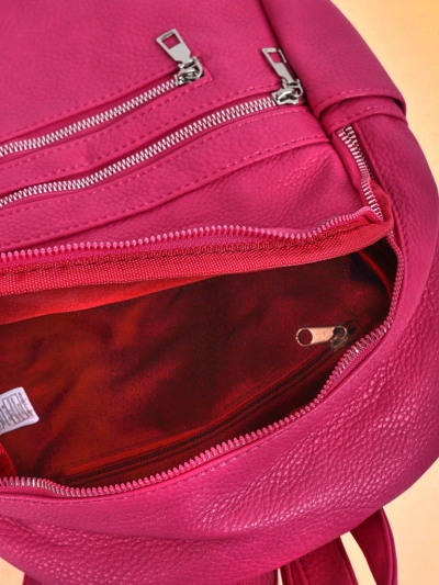 Calista Fuchsia RoyalModa women's backpack made of eco-leather, A4 size