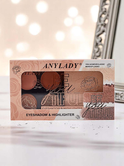 Ruby Glamour Glitter and Highlighter Eyeshadow Palette (4 shades)