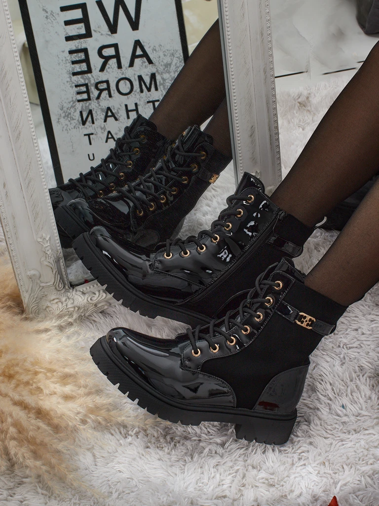 Paeltega poolsaapad matist ja lakitud ökonahast Alvinea