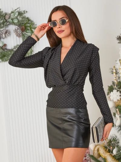 Royalfashion Kvinnors blus med zirkoner