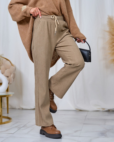 Royalfashion Женские брюки из вельветовой ткани цвета хаки