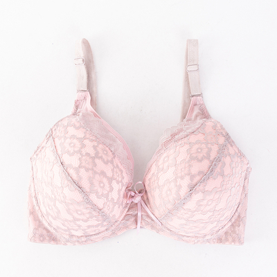 Pink and gray women's lace bra - Underwear