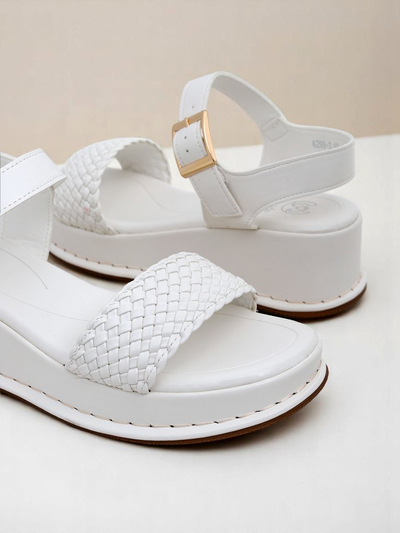 Royal Fashion Women's braided wedge sandals, Fiolle style
