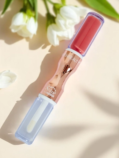 2-in-1 Lipstick and Clear Lip Gloss Classic Rosewood