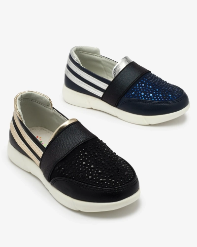 OUTLET Royalfashion Navy-black children's slip-on sneakers Ciarala