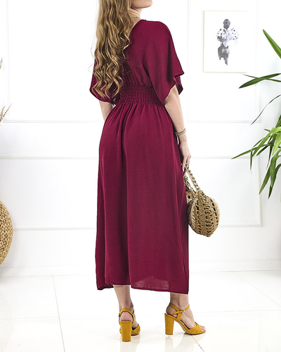 Maroon naiste midi-kleit PLUS SIZE- Rõivad