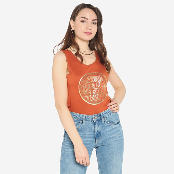 Kuldse kaameli mustriga naiste topp - Riietus