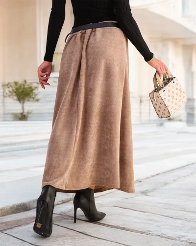 Royalfashion Naiste midi seelik dekoratiivsete nööpidega