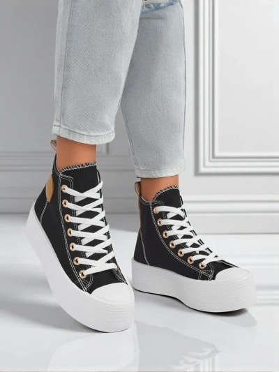 Naiste platvormiga tossud Callisto Nero, kangast, mustad, suvi/sügis