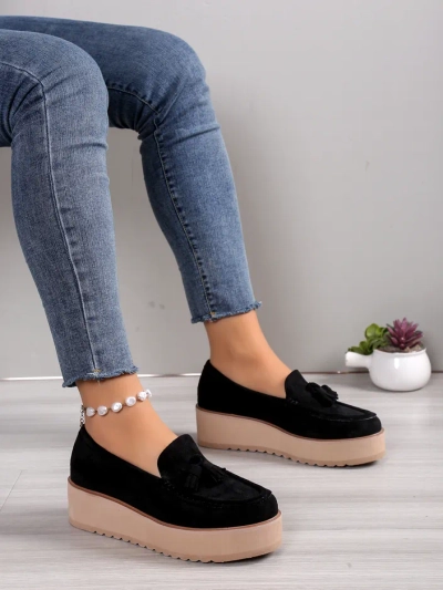 Royalfashion Women's moccasins on a wedge heel Ogalda