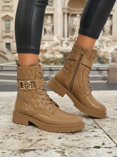 Quilted women's ankle boots made of ecological leather Sable Rose