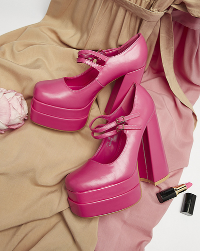 Fuksiat värvi naiste kõrged stilettpumbad Edisa - Jalatsid