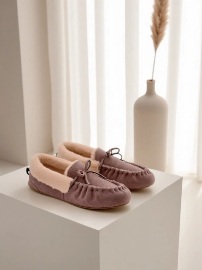 Royalfashion Women's moccasins with fur Ahtikes