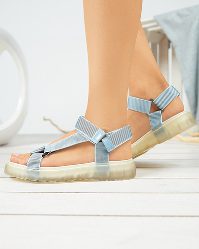Blue women's Cinore velcro sandals - Footwear