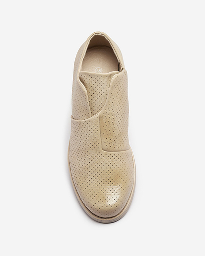 Beige women's eco leather half shoes Ilioppa- Footwear