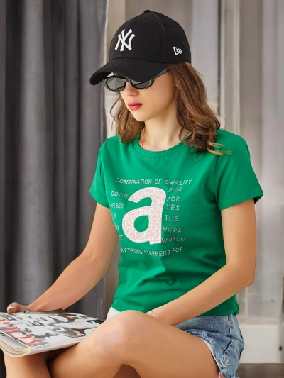 Royalfashion Women's Cotton T-Shirt Combination Of Owality