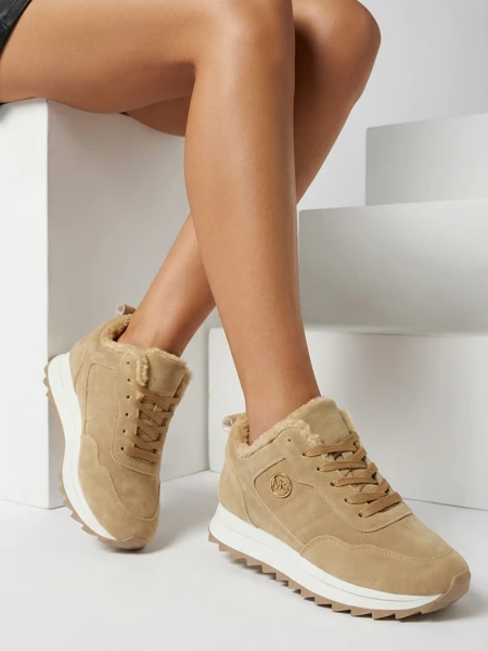 Royalfashion Light brown women's insulated sports shoes Lahho