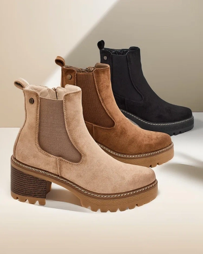 Royalfashion Eco-suóda kvinnor's ankle boots on a post Segori