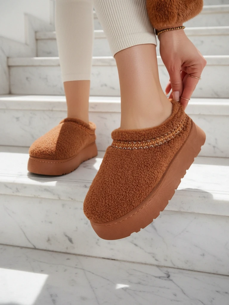 Royalfashion Korta kvinnors snö stövlar Esel